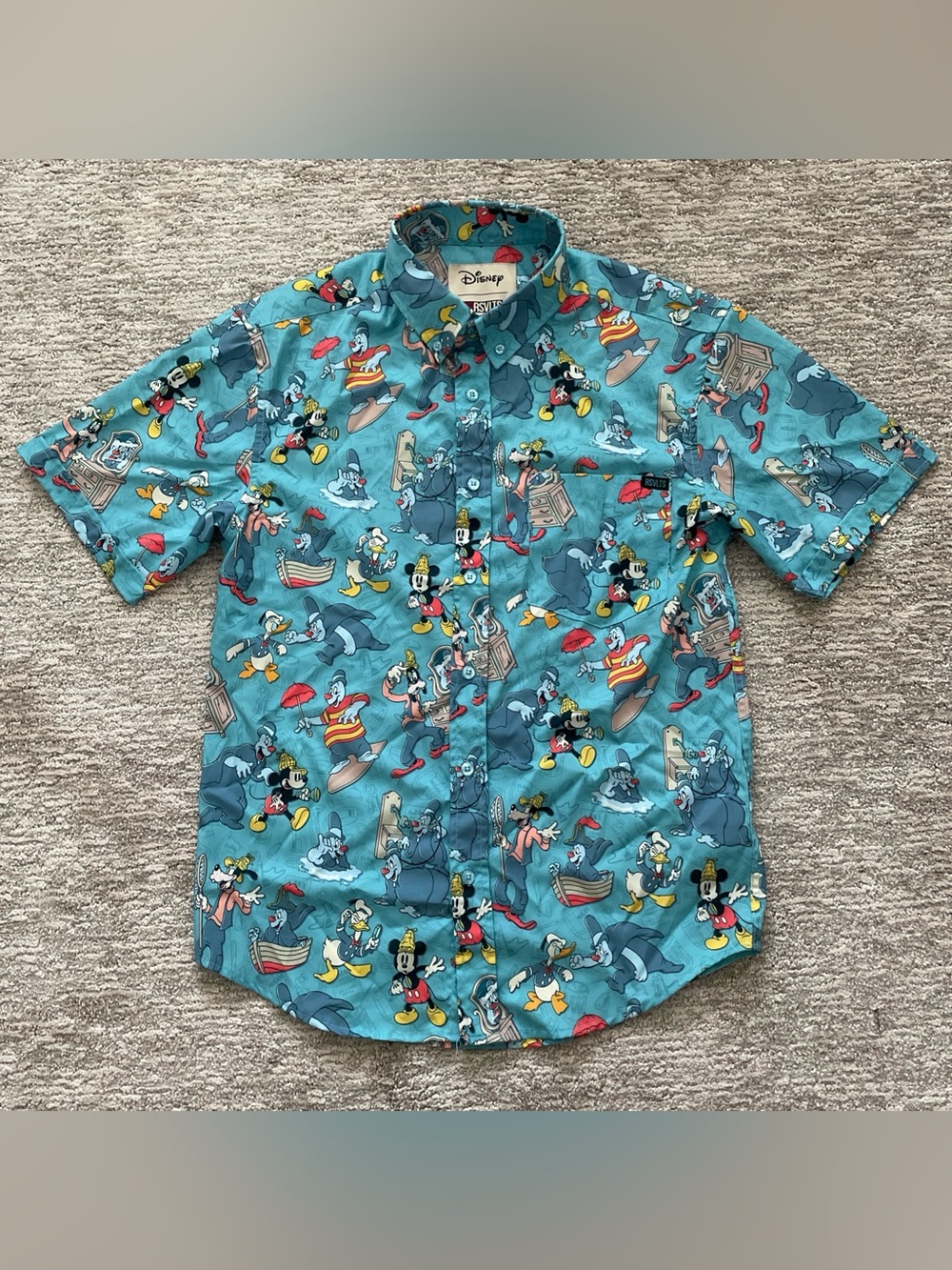 RSVLTS Disney Men’s Size Small Button Up Kunuflex Ajax Ghost Exterminators Shirt